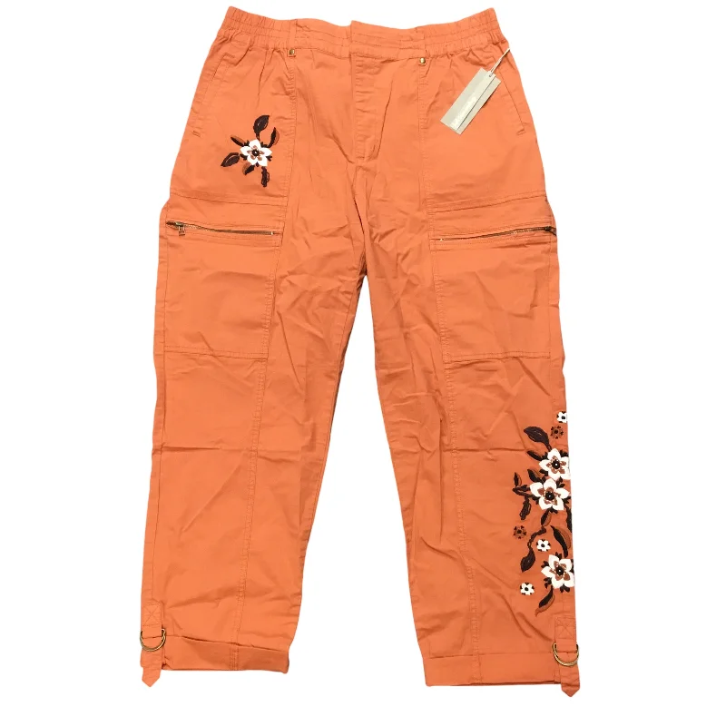 Soft velvet pants for cozy holiday outfits -Pants Cargo & Utility By Soft Surroundings In Orange, Size: L