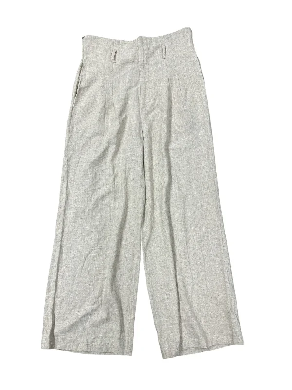 Elegant wide-leg pants for upscale dinner dates -Pants Linen By Clothes Mentor In Ivory, Size: L