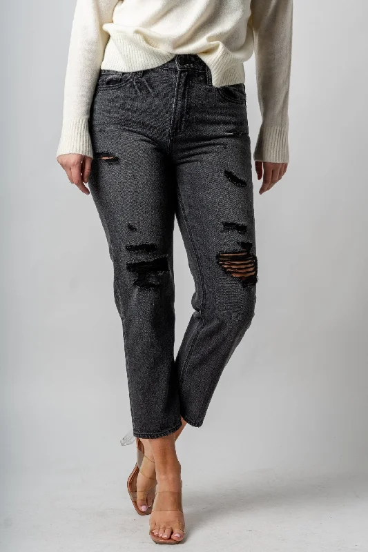 Birthday Jeans for Celebration -Hidden Bailey high rise boyfriend jeans charcoal