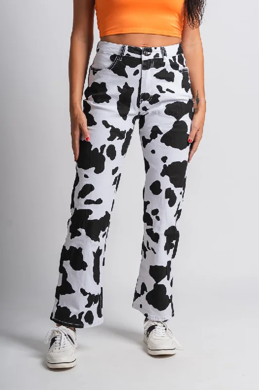 Casual Friday Jeans for Relaxed -Cow print jeans black/white