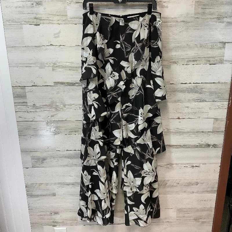 Versatile black pants for any occasion pairing -Pants Wide Leg By Alice + Olivia In Black & Tan, Size: 12