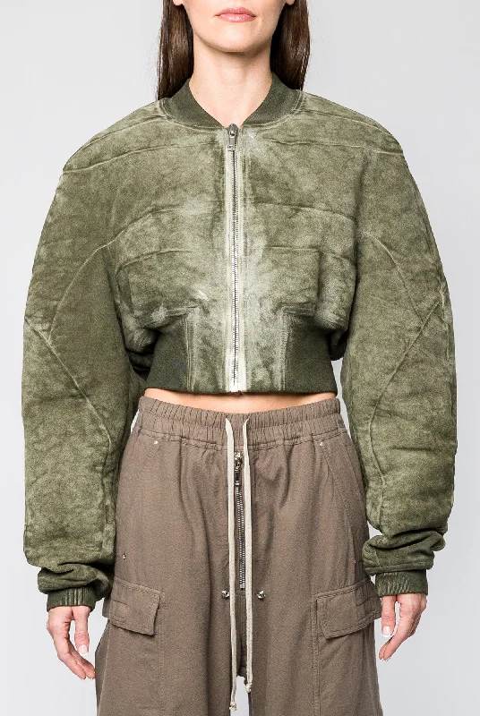 Bootcut Jeans for Flattering -Rick Owens DRKSHDW Collage Bomber in Sage