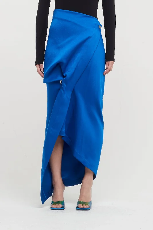 Studded Jeans for Punk -Issey Miyake Enveloping Skirt in Blue