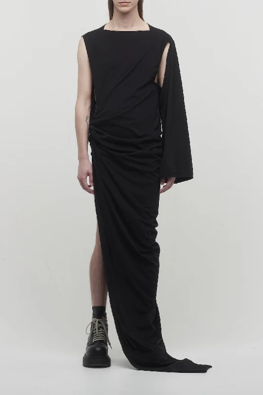 Blue Jeans for Everyday Wear -Rick Owens DRKSHDW Edfu Gown in Black Jersey