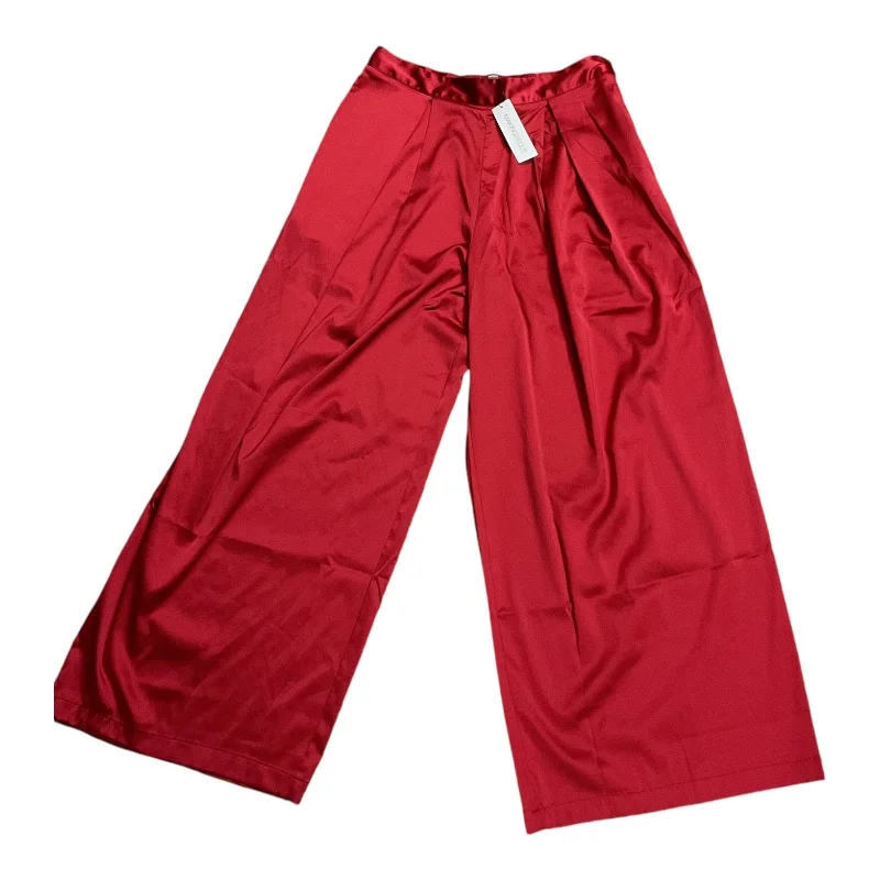 Elegant satin pants for formal dinner attire -Pants Dress By Clothes Mentor In Red, Size: L