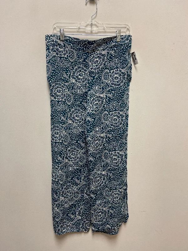 Soft velvet pants for cozy holiday outfits -Pants Wide Leg By Maeve In Blue, Size: M