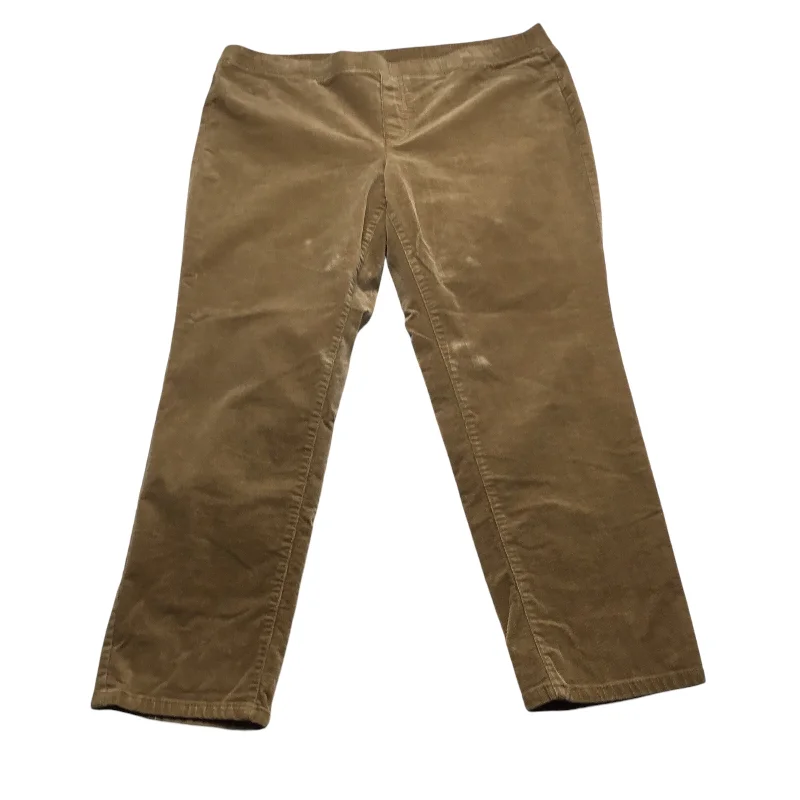 Casual drawstring pants for effortless home relaxation -Pants Corduroy By J Jill In Brown, Size: L