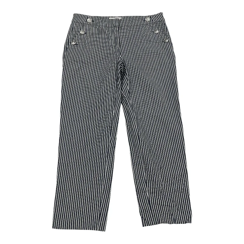 Retro bell-bottom pants for 70s-inspired fashion -Pants Chinos & Khakis By Loft In Blue & White, Size:6