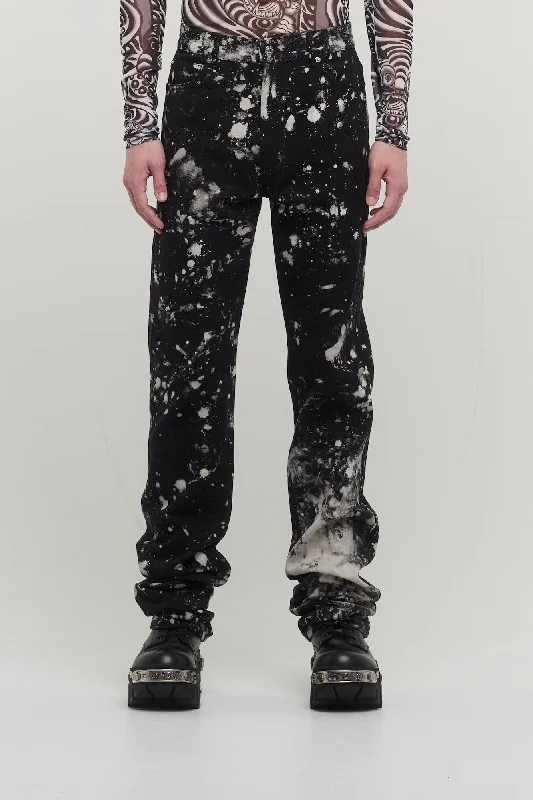 Father's Day Jeans for Present -Lu'u Dan Bleach Splatter Straight Leg Jeans