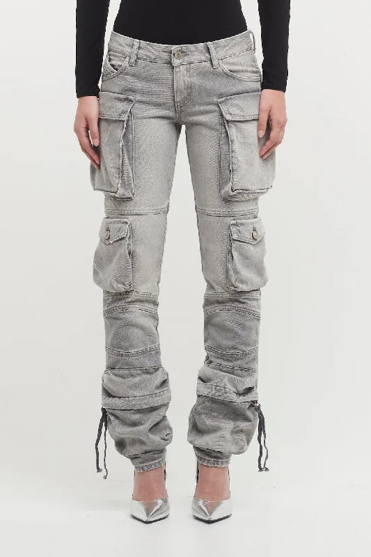 Low Waisted Jeans for Casual -The Attico Essie Long Pants in Grey