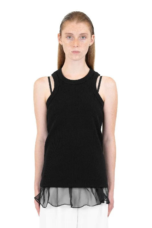 Low Waisted Jeans for Casual -Sacai Cotton Jersey Tank Top