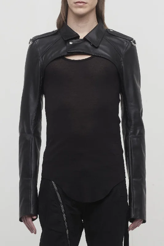 High Waisted Jeans for Shape -Rick Owens Biker Sleeves in Black