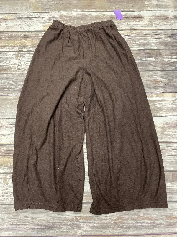 Flowy linen pants for relaxed tropical vacations -Pants Lounge By Cut Loose In Brown, Size: Xs