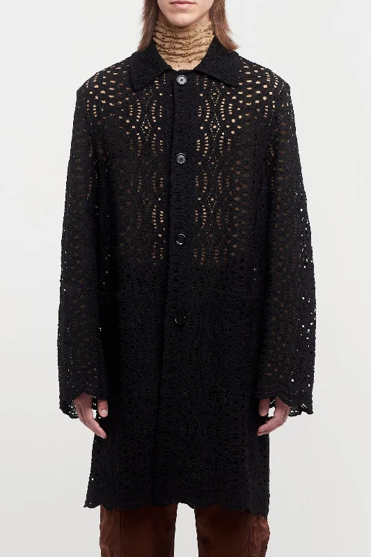 Casual Friday Jeans for Relaxed -Dries Van Noten Perforated Rakin Coat