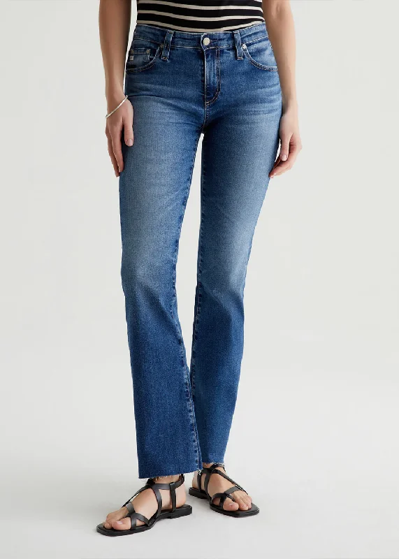 Frayed Hem Jeans for Edgy -Angel Mid Rise Bootcut Jean