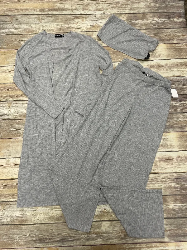 Casual drawstring pants for effortless home relaxation -Pants Set 2pc By Pretty Little Thing In Grey, Size: M