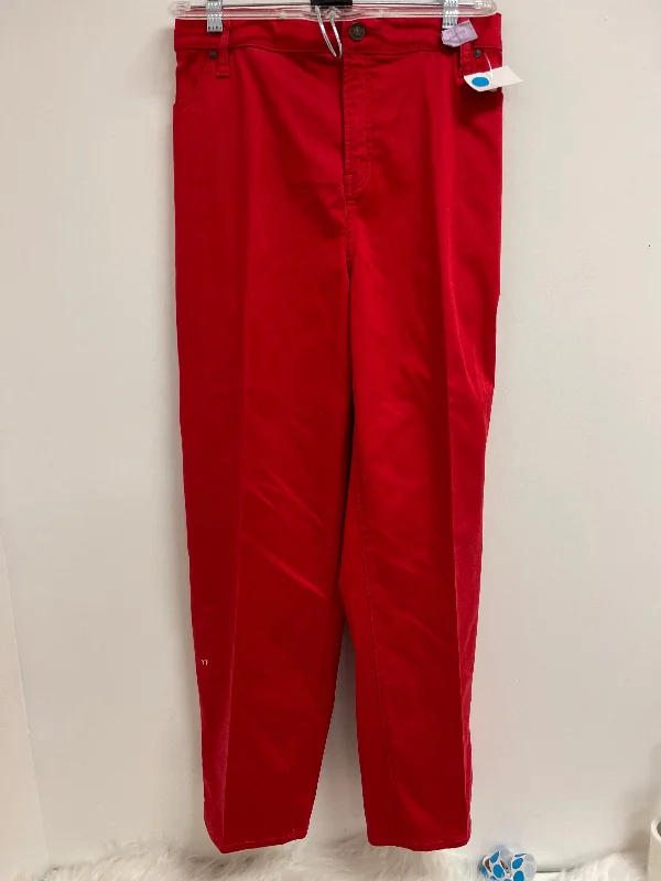 Classic straight-leg pants for versatile daily wear -Pants Cropped By Chicos In Red, Size: 20