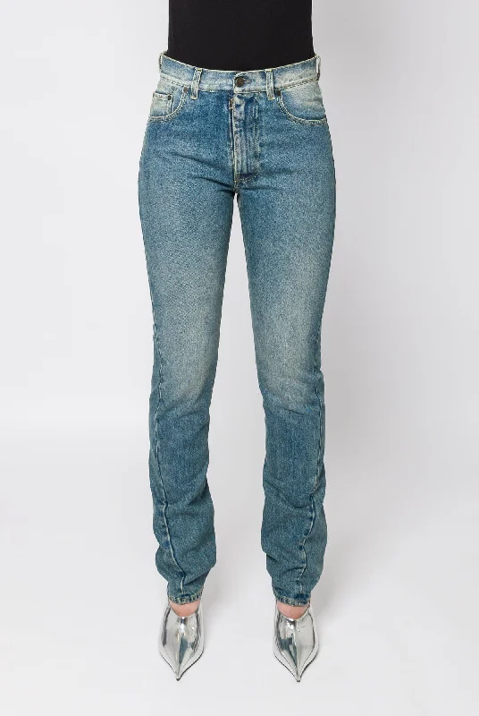 Valentine's Day Jeans for Romantic -Maison Margiela 5 Pocket Light Wash Straight Leg Jeans