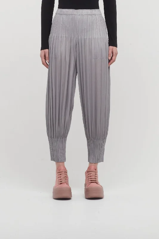 Shopping Jeans for Convenient -Pleats Please Issey Miyake Fluffy Basics Joggers in Cool Grey