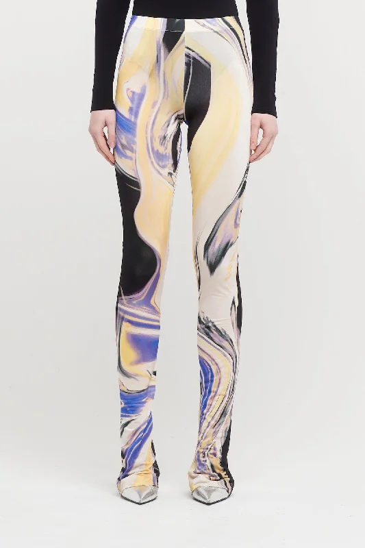 Business Jeans for Dressy -The Attico Long Pants in Lavander/Sunflower/Ivory