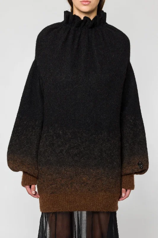 Painted Back Pocket Jeans for Artistic -Simone Rocha Oversized Gathered Pleated Neck Jumper