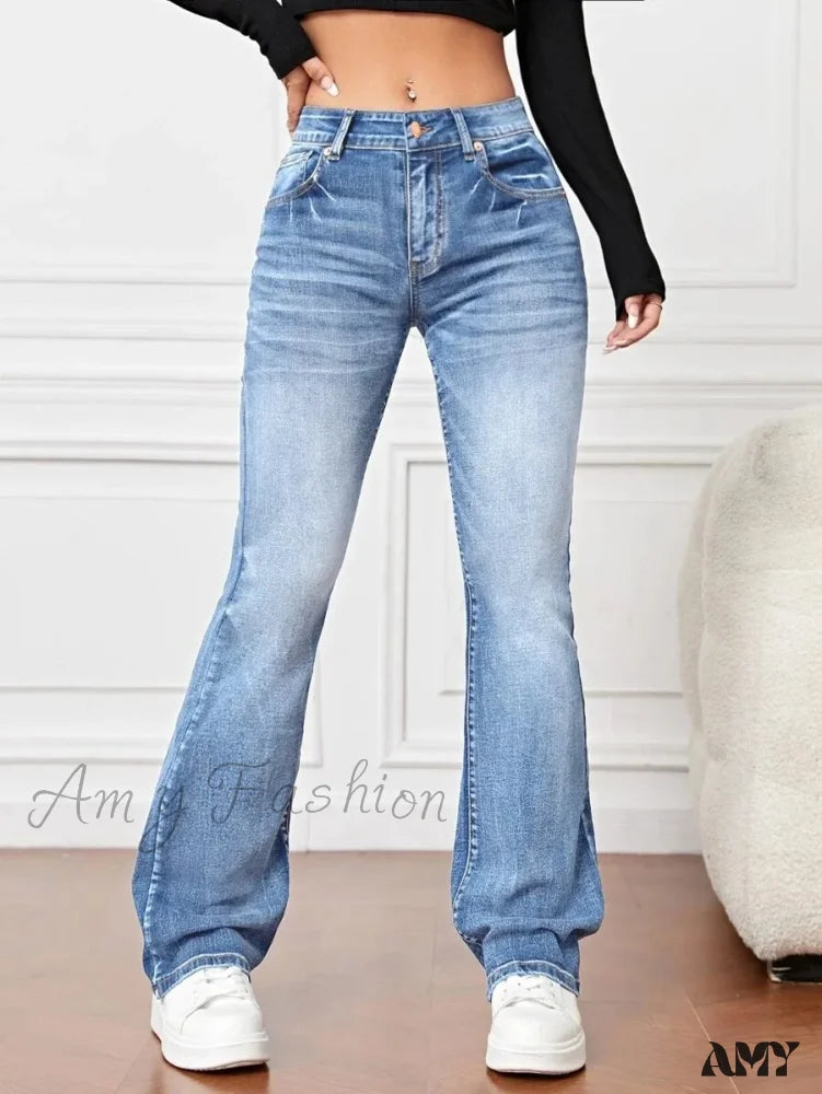 Metal Button Jeans for Classic -Amy Fashion - 2024 Fall Fashion Stretch Denim High Waist Casual For Women Female Clothing S-2XL Drop Shipping Jean