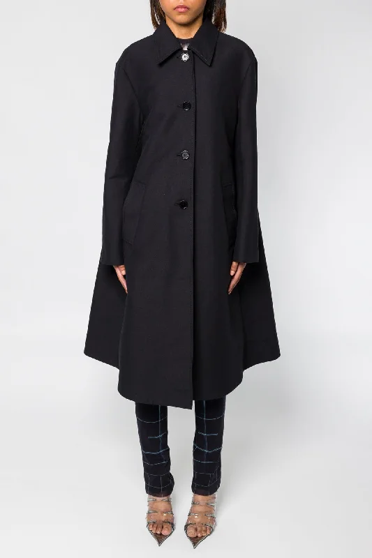 Stretch Jeans for Flexibility -Marni Black Cape Collar Coat