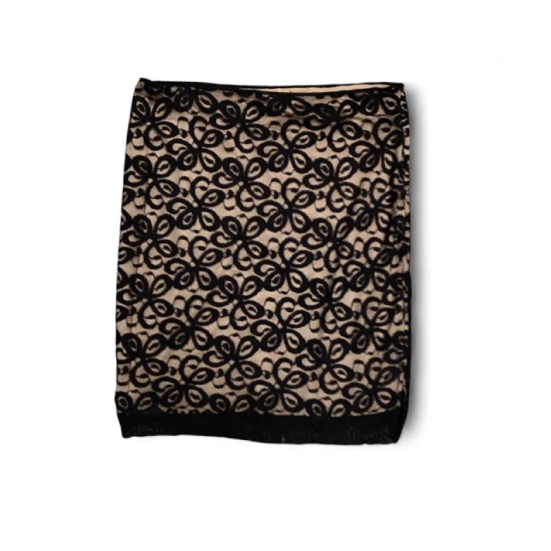 High-waisted skirts with button front detail -Skirt Midi By Sophie Max In Black & Tan, Size: 12