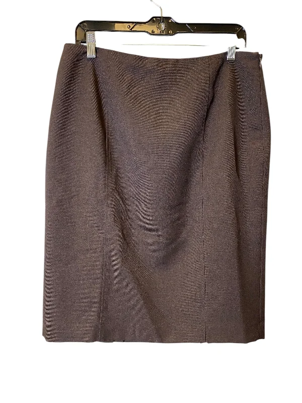 High-waisted skirts with button front detail -Skirt Midi By Kasper In Brown, Size: 10