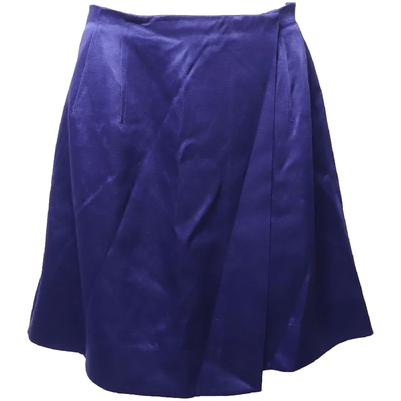 Long Skirts for Resort Wear -Diane Von Furstenberg Wrap Style Skirt in Royal Blue Acetate