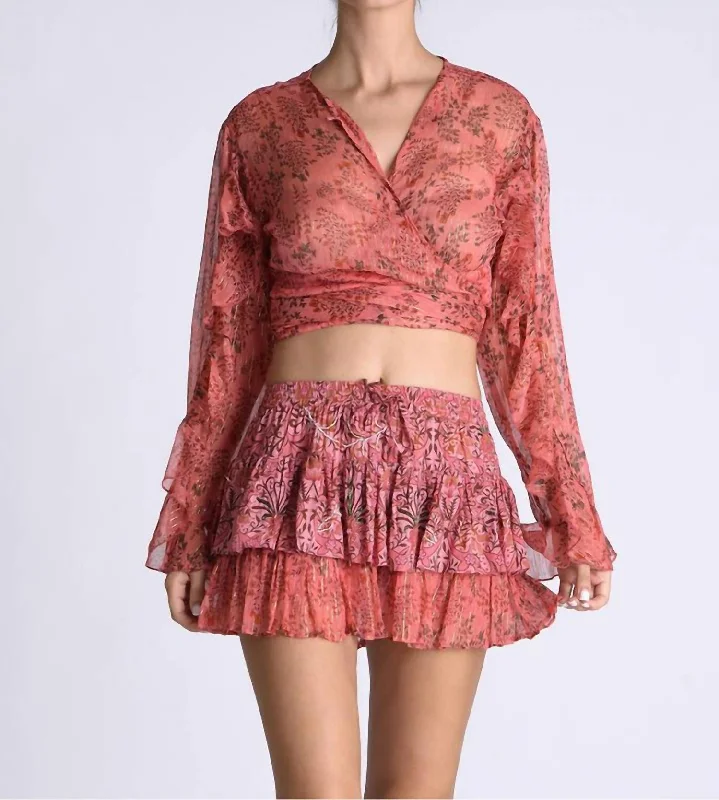 Silk Short Skirts for Luxurious -Ibiza Mini Skirt In Pink