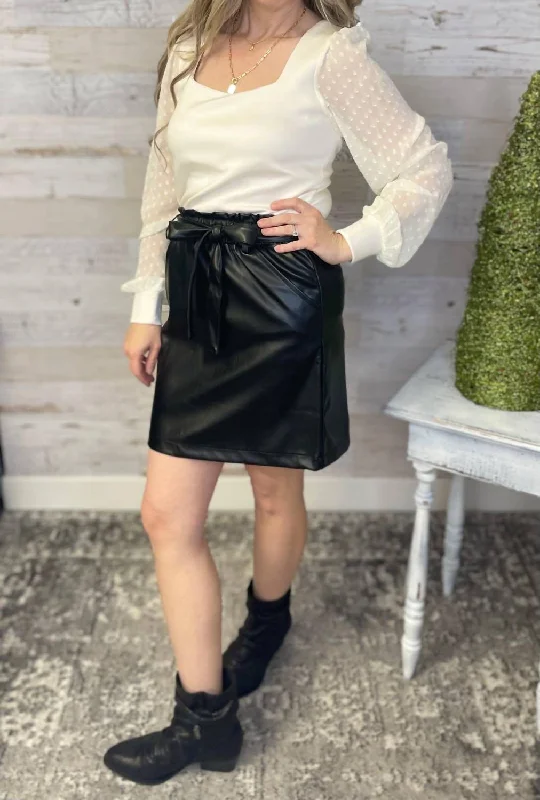 Layered Short Skirts for Fun -Butter Faux Leather Skirt In Black