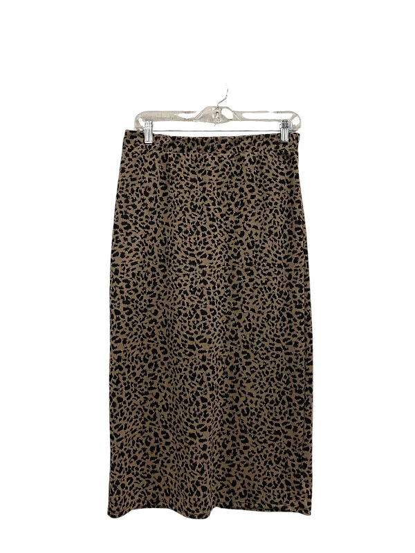 Classic black maxi skirts for versatility -Skirt Midi By Gilli In Leopard Print, Size: L