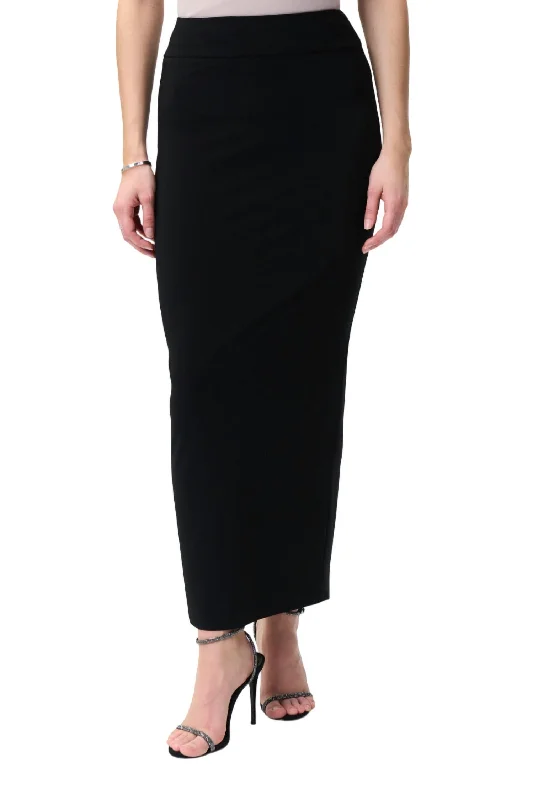 Ethnic Long Skirts with Tribal Design -Maxi Pencil Skirt In Black