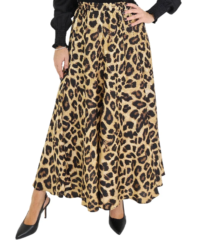 Casual cotton skirts for laid-back days -Leopard Print Maxi Skirt