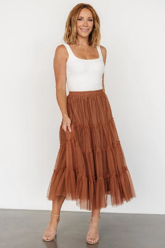 Soft cotton skirts for sensitive skin ease -Galena Tulle Skirt | Copper