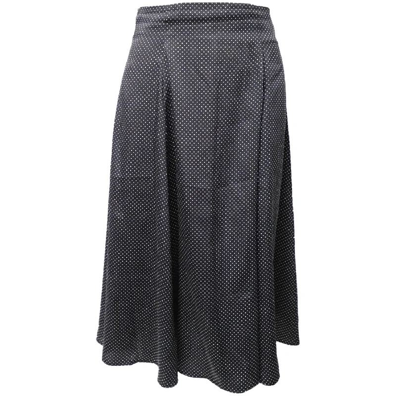 Polyester Long Skirts for Durable -Iris & Ink Polka-Dot Skirt in Black Polyester