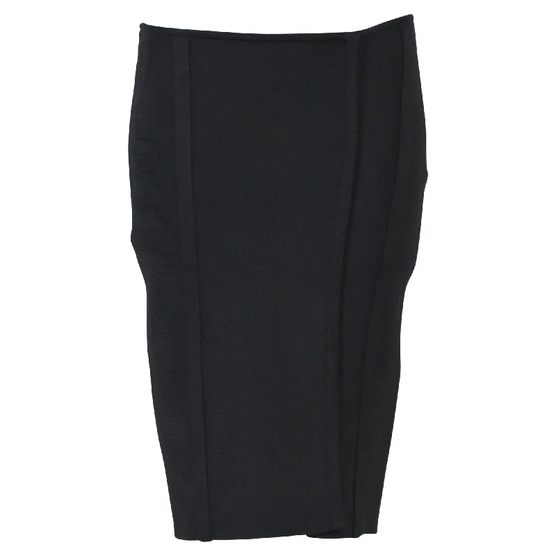 Layered Short Skirts for Fun -Herve Leger Pencil Skirt in Black Polyester