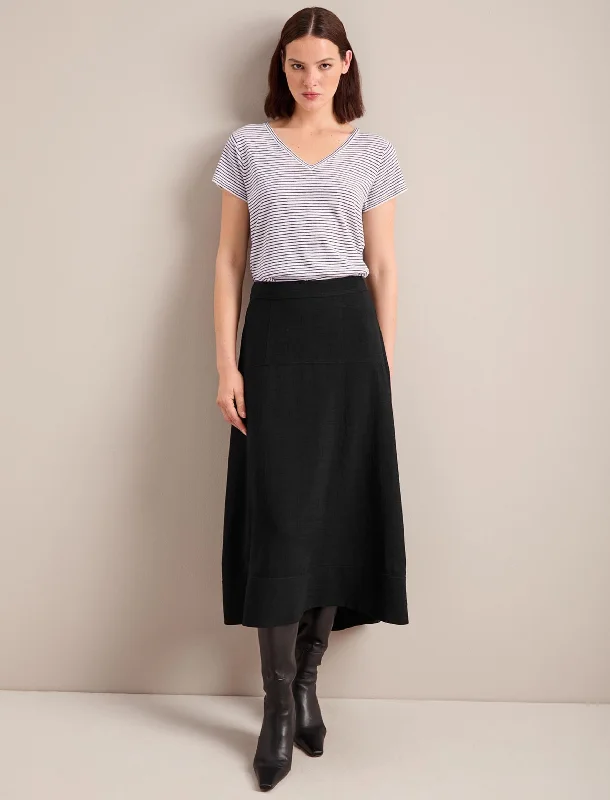 Pleated midi skirts for timeless grace -Sierra Techni Voile Maxi Skirt - Black