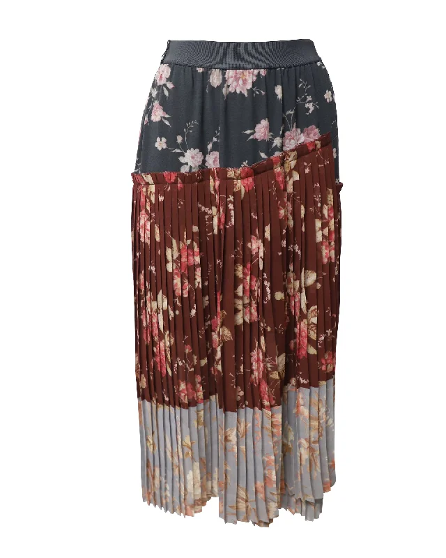 Bohemian Long Skirts with Tassels -Zimmermann Unbridled Floral Skirt in Multicolor Polyester