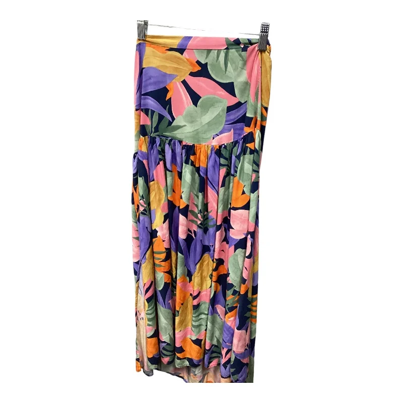 Lightweight cotton skirts for summer ease -Skirt Midi By Cmc In Floral Print, Size: M