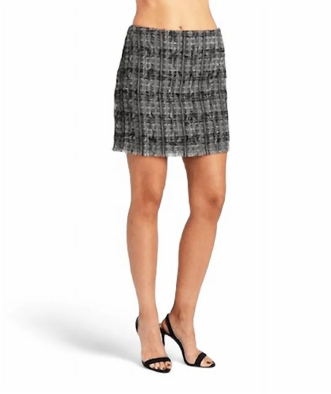 Striped Short Skirts for Style -Raya Skirt In Black