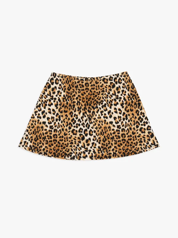 Luxury satin skirts for evening event elegance -Darcy Skort - Leopard