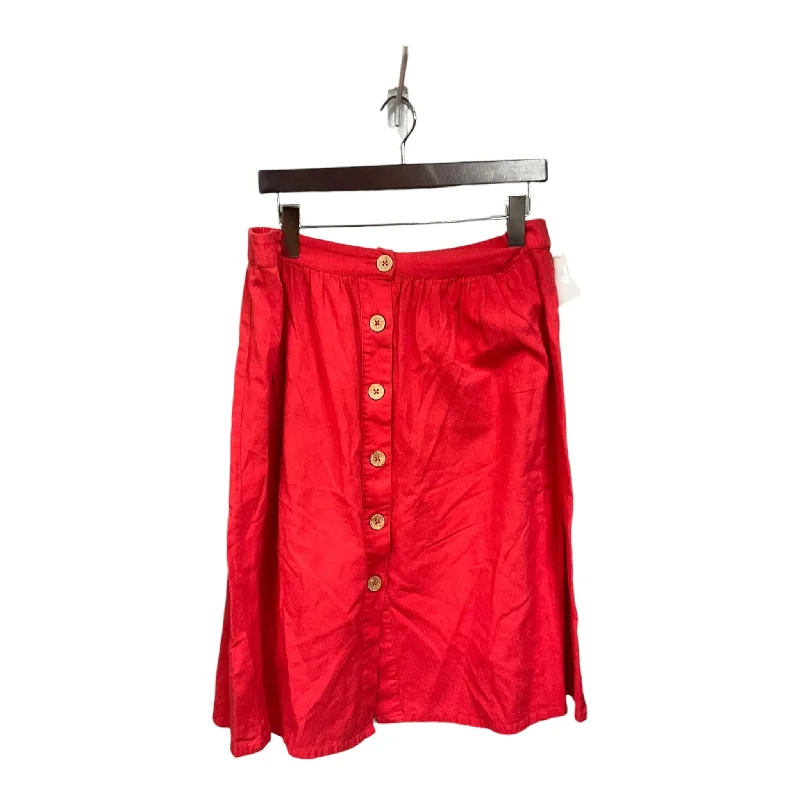 Flowy skirts for relaxed vacation wear -Skirt Midi By Bcbgeneration In Red, Size: S