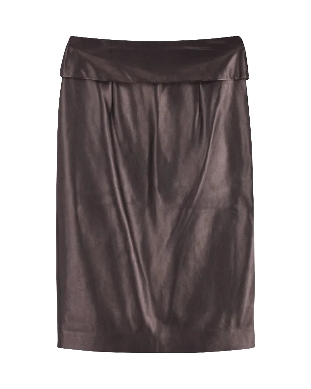 Spandex Short Skirts for Fit -Isabel Marant Pencil Skirt in Black Nappa Leather