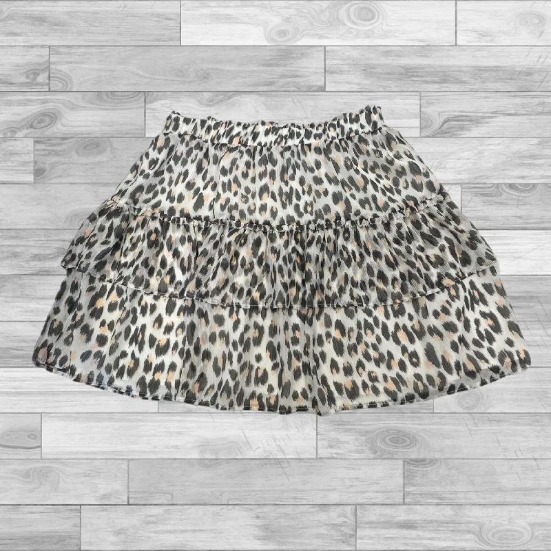 Casual cotton skirts for laid-back days -Skirt Mini & Short By Loft In Animal Print, Size: M