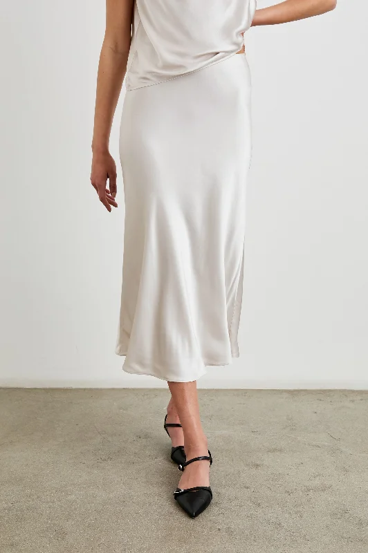 A-line skirts for flattering timeless silhouettes -ANYA SKIRT - IVORY