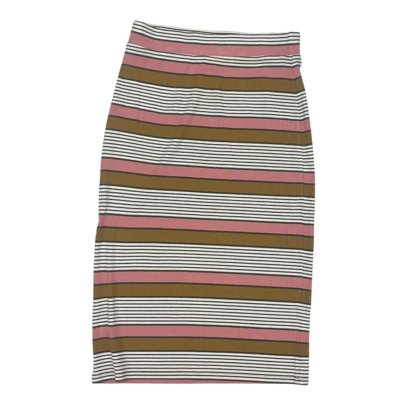 Soft cotton skirts for sensitive skin ease -Skirt Midi By Loft In Brown & Pink, Size:S