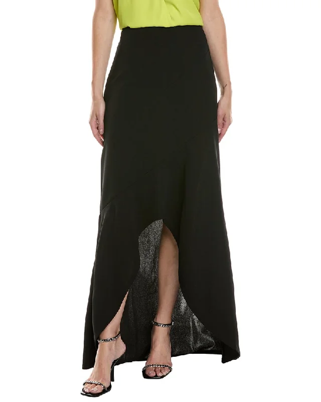 Punk Long Skirts with Spikes -Krisa Ruffle High-Low Maxi Skirt