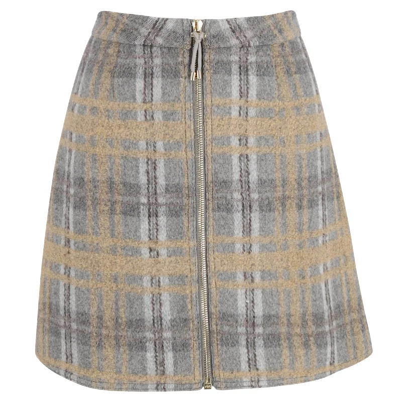 Midi Long Skirts for Versatility -Acne Studios Plaid Mini Skirt in Grey Wool